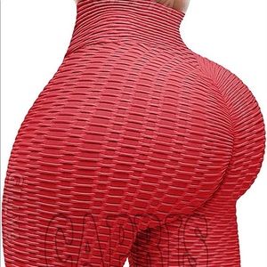 Yoga Pants, TikTok Leggings, Red